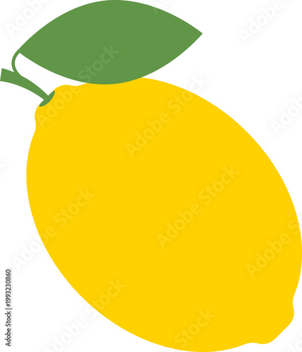 Yellow Lemon With Green Leaf