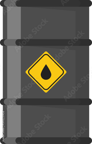 Oil Barrel With Warning Symbol