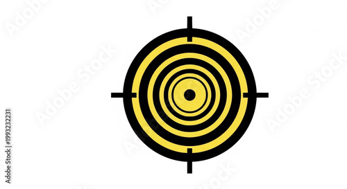 Striking bullseye symbol with vivid yellow concentric circles, depicting precise aim and strategic goal achievement