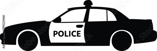 Police car silhouette Vector, illustration