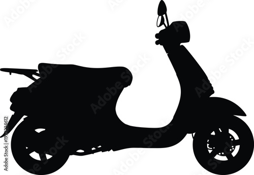 Silhouette of a motor scooter Vector, illustration