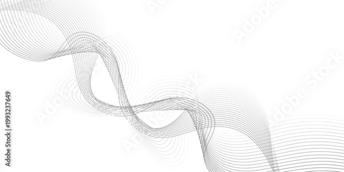 Abstract wave blend lines on transparent background. Design for banner, wallpaper, background and many more. Undulate Grey Wave Swirl, frequency sound wave, twisted curve lines with blend effect.