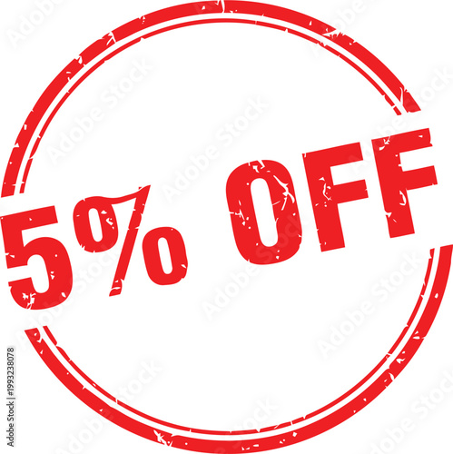 5% off stamp discount sale marketing retail promotion with discount percentage promotion business