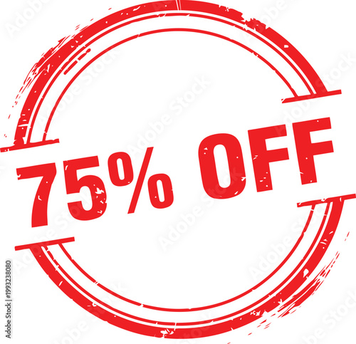 75% off stamp discount sale marketing retail promotion with discount percentage promotion