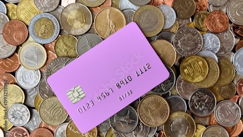 A credit card for contactless cashless payments via a terminal or online. A credit card for a financial background