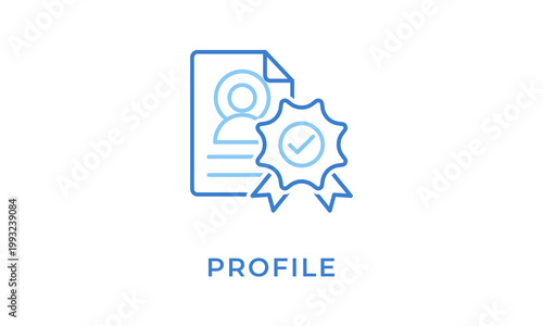 Profile vector icon isolated on white background