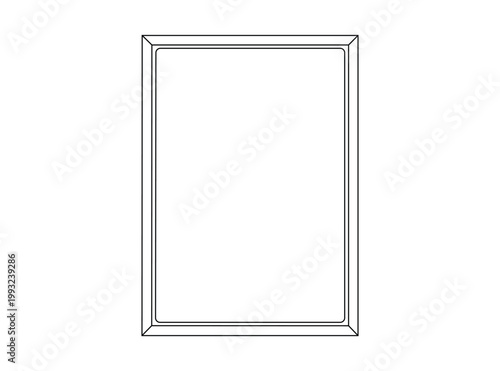 Rectangular picture frame with double border molding detail for elegant artistic or photography display projects