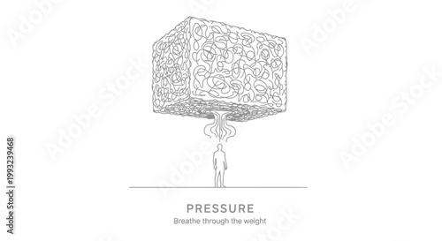 Stress, anxiety, pressure concept, emotional weight, mental health