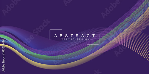 Abstract color smooth flowing wave line background