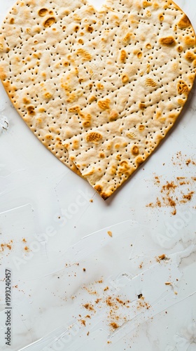 Heart Shaped Matzah Bread, Copy Space