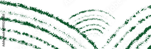 Green brushstroke waves flow across a white background. Abstract pattern suggests movement or natural rhythm. Ideal for nature, wellness