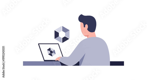 Digital innovation with 3D soccer cube and tablet for tech and sports concepts