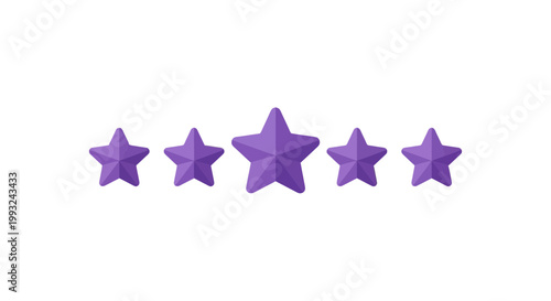 Purple five-star rating icons for reviews and feedback