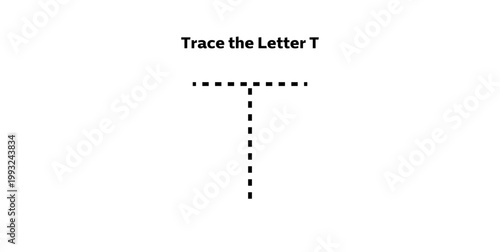 Trace the Letter T for preschool kids.