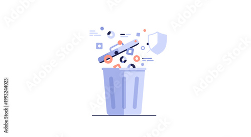 Abstract Digital Data Discard in a Modern Trash Bin