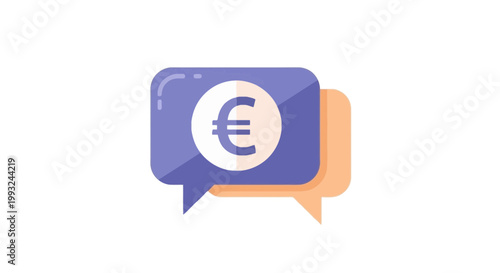 Currency Exchange Concept with Euro Symbols in Speech Bubbles