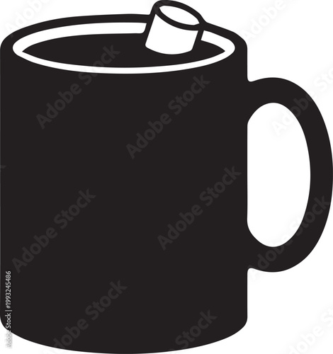 Hot Chocolate Mug and Marshmallow Silhouettes
