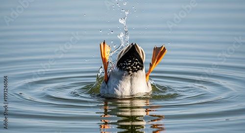 Funny Animal Behavior Duck Tail and Legs in Pond