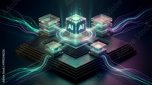AI Native Application Architecture with Concentric Tier Layers Isometric 3D Visualization for Enterprise AI Architecture Technology