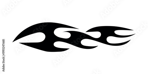 Illustration of Abstract black tribal flames vector design. Suitable sticker for car sides and motorcycle tanks.