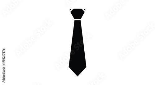 Simple black tie illustration against a white background a striking silhouette
