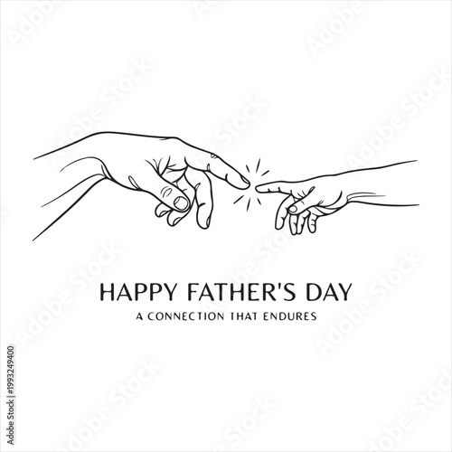 The creation of adam with a father's day greeting a sketch illustration