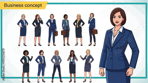 Diverse professionals illustrating a modern business team concept Vector