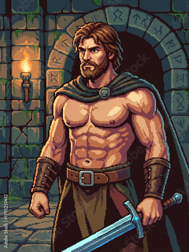 Pixel Art Fantasy Warrior
