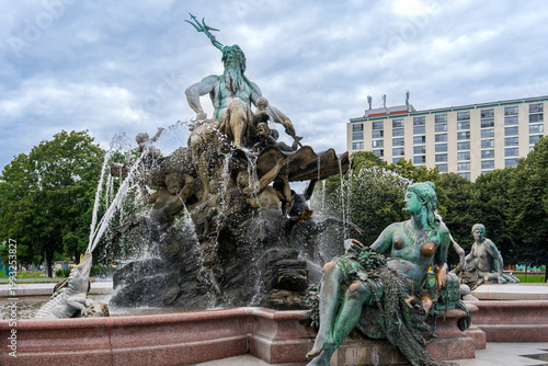 The monumental Neptune Fountain in Berlin — one of the city’s most impressive sculptures, blending mythology, flowing water, and architectural grandeur.Germany.