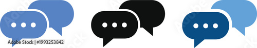 Chat and Talk Icon Set. Service and assistance signs. Communication signs. Speech bubble and messaging symbols. Online conversation and talk design
