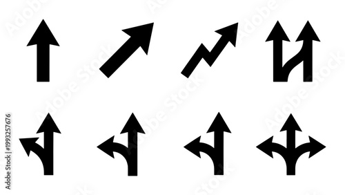 Foto Directional Arrows Set, Navigation Symbols Collection, Choice Icons, Road Signs