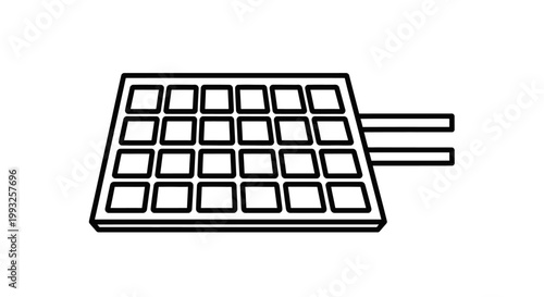 Minimalist outline of a solar panel design for renewable energy concept illustrations