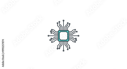 Minimalist representation of a central processing unit, ideal for tech-related topics