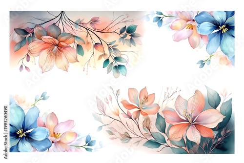 Romantische Karten Vorlage mit Blumen
