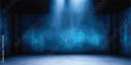Dark street, asphalt abstract dark blue background, empty dark scene, neon light, spotlights The concrete floor and studio room with smoke float up the interior texture for display products