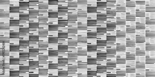 Abstract face composed of rectangular black and white elements