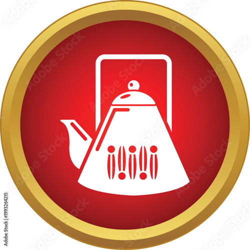 Simple vector illustration of a kitchen kettle boiling water for hot beverages