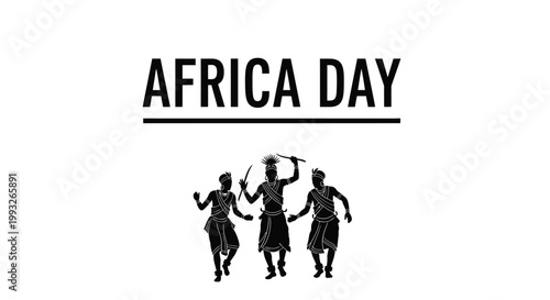 Traditional african dancers silhouette vector graphic celebrating the cultural heritage of the continent during africa day
