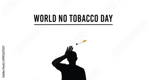 Dynamic vector illustration symbolizing a person's commitment to quitting smoking for World No Tobacco Day awareness.