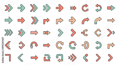 Collection of various arrow icons.