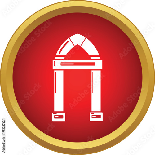 Simple flat vector icon illustrating a historical or modern entrance arch design