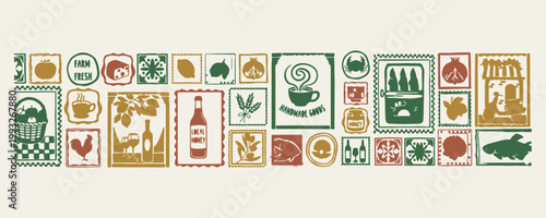 Vintage beer and cafe shop frames, retro brewery and coffee illustration, hand drawn beverage branding elements, beer bottle and coffee cup art, classic pub and bistro doodles, antique style label and