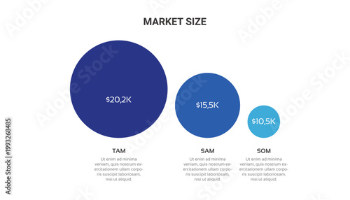 TAM SAM SOM Market Comparison Circular Chart Template