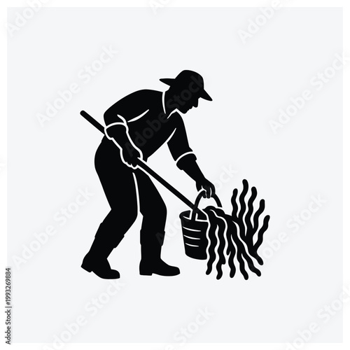 Stylist washing hair or treating scalp with a basin