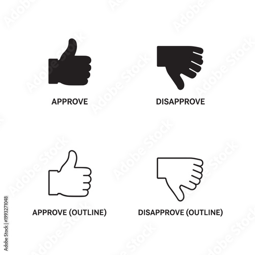 Like and dislike hand icons thumbs up down feedback rating symbol.