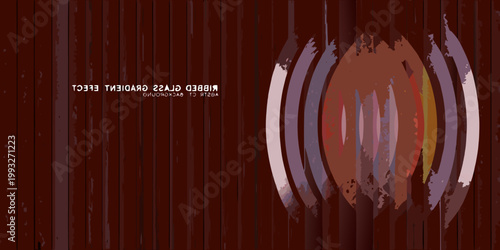 Abstract composition with vertical stripes and a central distorted shape