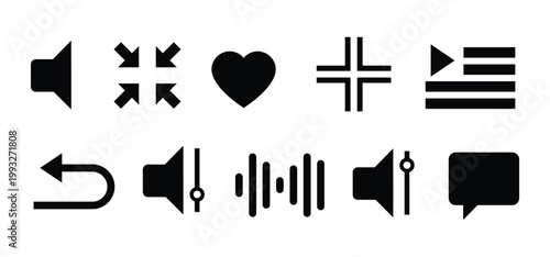 Music vector collection, music-related line icons. Musical instrument symbols, containing musical notes, speakers and sounds.