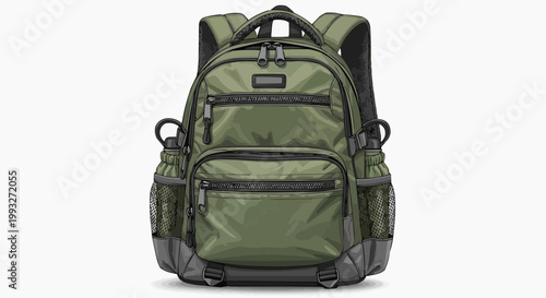 Stylish backpack on display, showcasing a modern design and durable materials. Perfect for travel, school or outdoor activities in white background.