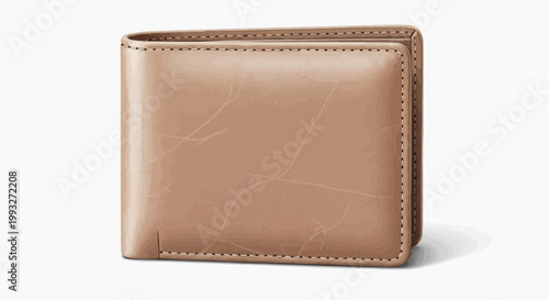Leather Wallet close-up and isolated on a neutral background, capturing its texture, shape, and design details in white background.