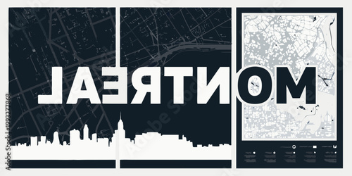 Abstract cityscapes and typographic artwork with the word pattern